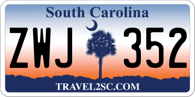 SC license plate ZWJ352