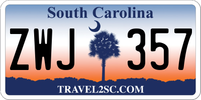SC license plate ZWJ357