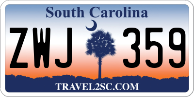 SC license plate ZWJ359