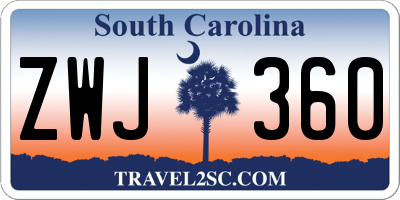 SC license plate ZWJ360