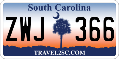 SC license plate ZWJ366