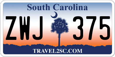 SC license plate ZWJ375