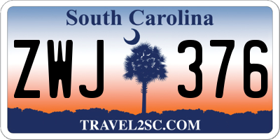 SC license plate ZWJ376