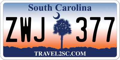 SC license plate ZWJ377
