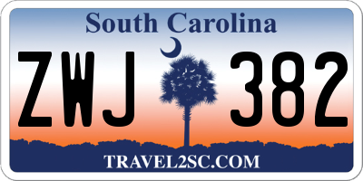 SC license plate ZWJ382