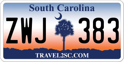 SC license plate ZWJ383