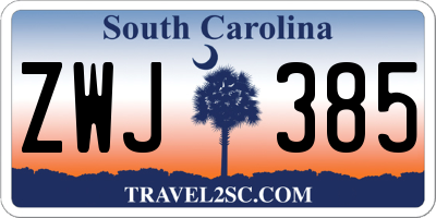 SC license plate ZWJ385