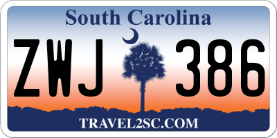 SC license plate ZWJ386