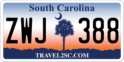 SC license plate ZWJ388