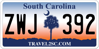 SC license plate ZWJ392