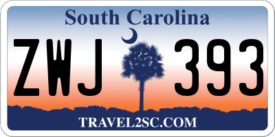 SC license plate ZWJ393