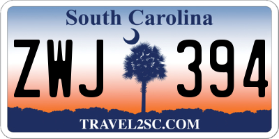 SC license plate ZWJ394