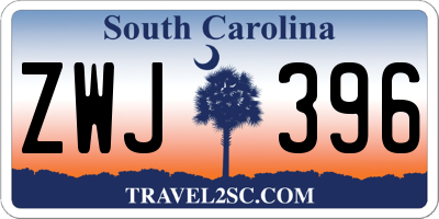 SC license plate ZWJ396