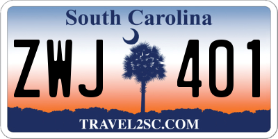 SC license plate ZWJ401