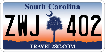 SC license plate ZWJ402