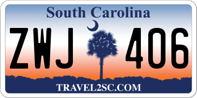 SC license plate ZWJ406