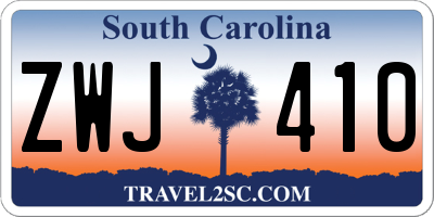 SC license plate ZWJ410