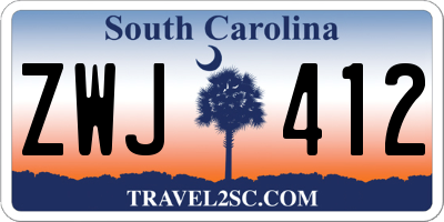SC license plate ZWJ412