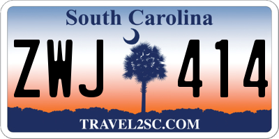 SC license plate ZWJ414