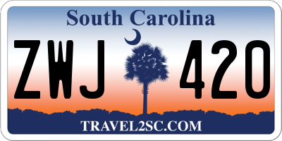 SC license plate ZWJ420