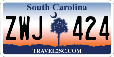 SC license plate ZWJ424