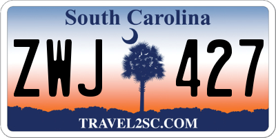 SC license plate ZWJ427