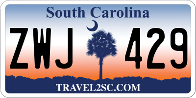 SC license plate ZWJ429
