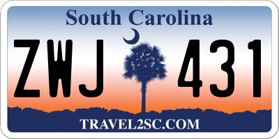 SC license plate ZWJ431
