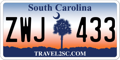 SC license plate ZWJ433