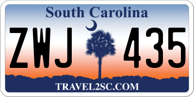 SC license plate ZWJ435