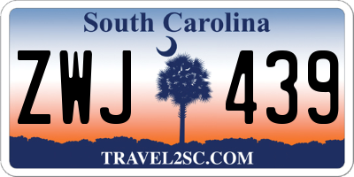 SC license plate ZWJ439