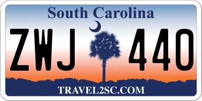 SC license plate ZWJ440
