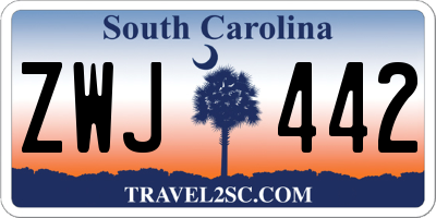 SC license plate ZWJ442
