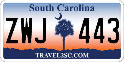 SC license plate ZWJ443