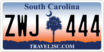 SC license plate ZWJ444