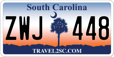 SC license plate ZWJ448