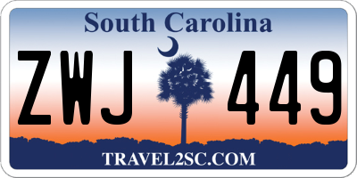 SC license plate ZWJ449
