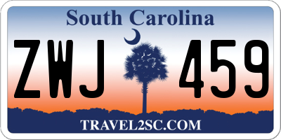 SC license plate ZWJ459