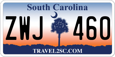 SC license plate ZWJ460