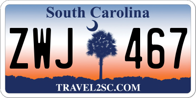 SC license plate ZWJ467