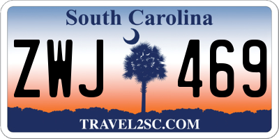 SC license plate ZWJ469