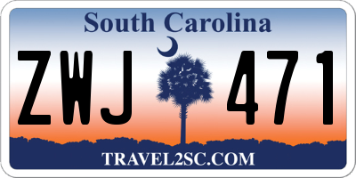 SC license plate ZWJ471