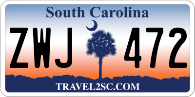 SC license plate ZWJ472