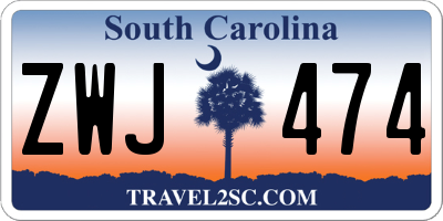 SC license plate ZWJ474
