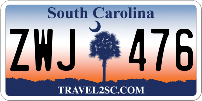 SC license plate ZWJ476
