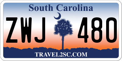 SC license plate ZWJ480