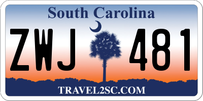SC license plate ZWJ481