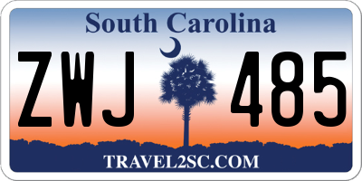 SC license plate ZWJ485