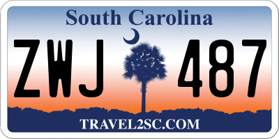 SC license plate ZWJ487