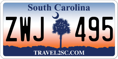 SC license plate ZWJ495